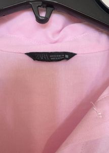 Pink Button-Up Cropped Shirt