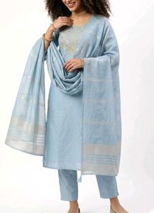 Sky Blue Embroidered Kurta Set