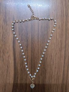 Layered Heart Pearl Necklace