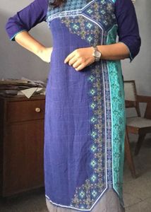 Stylish Navy Blue Printed Kurta