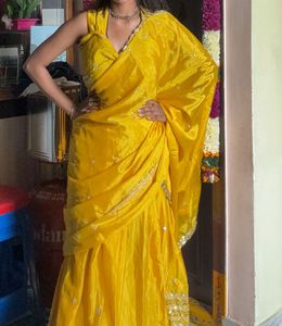 Elegant Yellow lehenga with Detail