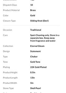 TANGERINE 22k gold plated woman brass chokar