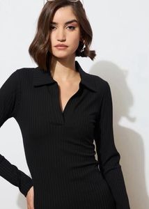 Black Knit Bodycon Mini Dress