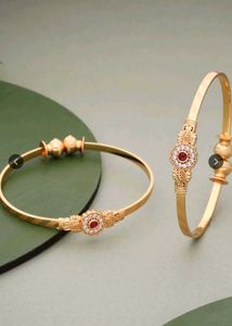 3 piece Gold Plated Bangles with Intricate Designs