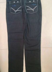 Dark Black Denim Jeans