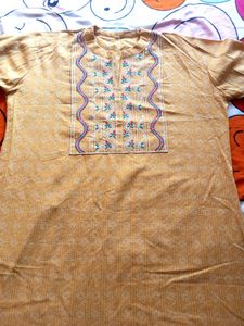 Yellow Embroidered Kurta