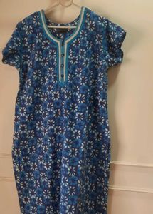 Indigo colorAunthetic batik work kurti
