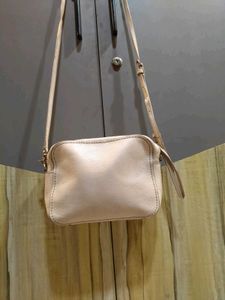 Cream Leather Crossbody Bag
