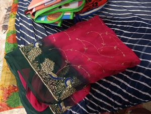 Elegant Peacock Embellished Saree