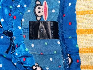 Blue Monkey Print Shorts