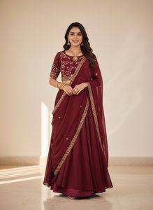 Elegant Maroon Ethnic Lehenga Choli
