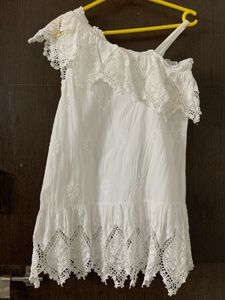 White One Shoulder Tunic Top