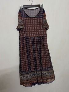 Bohemian Print Midi Dress
