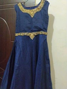 Elegant Navy Blue Embellished Gown