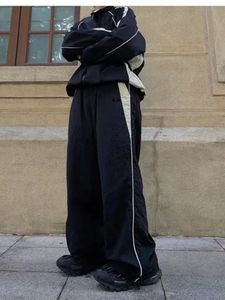 Black Contrast Piping Detail Trackpants