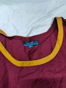 Maroon Ethnic Kurta with Tree Print