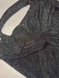 Sparkly Black Twist Front Top