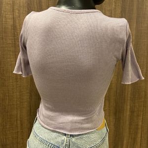 Ribbed Lavender Crop Top