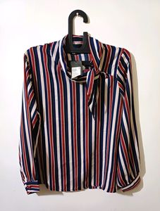 🆕️ Max Striped Tie Neck Top