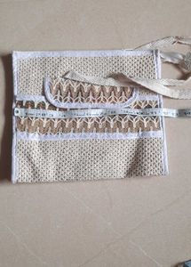 Unused JUTE Boho Woven Tote Bag