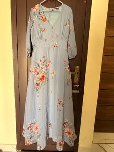 Light Blue Floral Maxi Dress