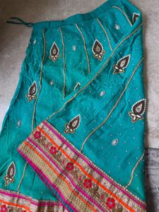 Beautiful Teal Embroidered Lehenga only