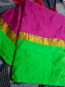Pink And Green Saree