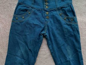 High Waisted Button Fly Jeans
