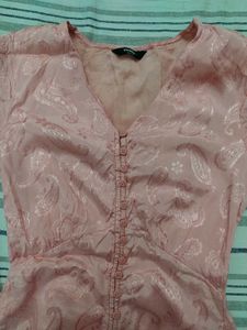 Dusty Rose Paisley Button-Down Dress