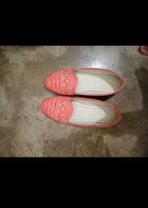 Cute Coral Embroidered Loafers