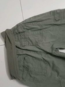 Olive Green Cargo Downfold Pants💌
