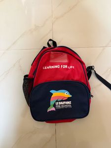 Kids Red Backpack with Dolphin Logo