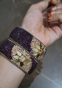 Purple &amp; Gold Bangle Set