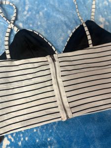 Striped Crop Top with Spaghetti Straps
