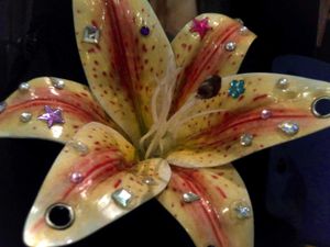 Handmade Whimsical Bedazzled Lily keychain