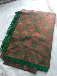 GREEN AND PINK Saree