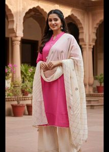 Elegant Pink Kurta garara Set