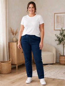 Women's Navy Blue Low Rise Denim Pant