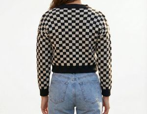 Checkerboard Knit Cardigan