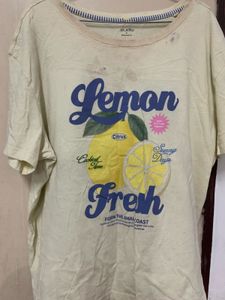 Cute Lemon Print T-Shirt