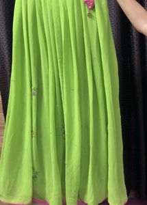 Lime Green Embroidered Lehenga Choli