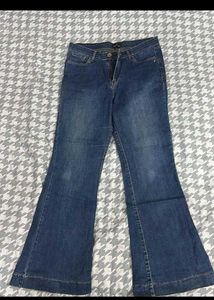 Flared Blue Denim Jeans