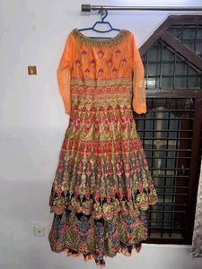 Stunning Orange &amp; Navy gown