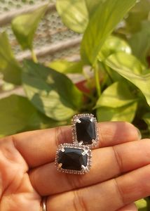 Classic Black Stud Mini Earrings