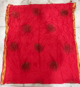 2 Dupatta Combo – Red Ethnic + Pink Printed Dupatt