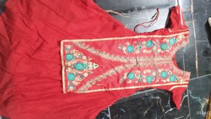 Red Embroidered Ethnic Gown