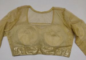 Designer Golden Sequence Backless Net Blouse