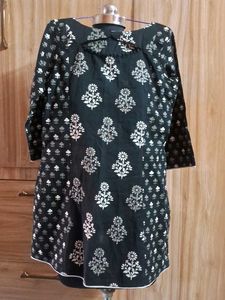 Stylish Black Printed Kurti short length