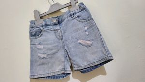 NEXT Blue Denim Torn Shorts For Girls