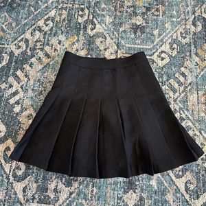 Black Pleated Mini Skirt